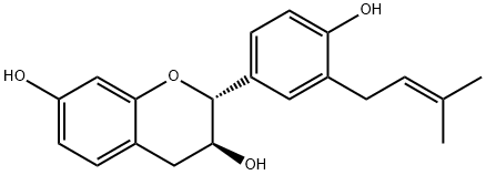(2R,3S)-3,4-Dihydro-2-[4-hydroxy-3-(3-methyl-2-butenyl)phenyl]-2H-1-benzopyran-3,7-diol,90902-19-5,结构式