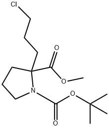2-(3-クロロプロピル)ピロリジン-1,2-ニカルボン酸1-TERT-ブチル2-メチル 化学構造式