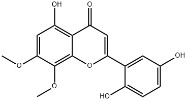 4H-1-Benzopyran-4-one, 2-(2,5-dihydroxyphenyl)-5-hydroxy-6,8-dimethoxy -,90965-30-3,结构式