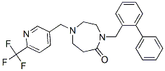 4-(BIPHENYL-2-YLMETHYL)-1-([6-(TRIFLUOROMETHYL)PYRIDIN-3-YL]METHYL)-1,4-DIAZEPAN-5-ONE 化学構造式