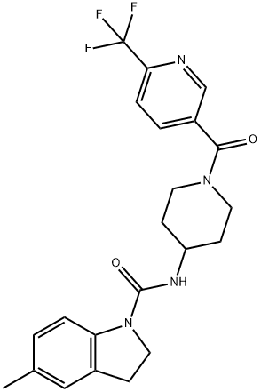 5-METHYL-N-(1-([6-(TRIFLUOROMETHYL)PYRIDIN-3-YL]CARBONYL)PIPERIDIN-4-YL)INDOLINE-1-CARBOXAMIDE Structure