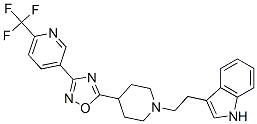 3-[2-(4-(3-[6-(TRIFLUOROMETHYL)PYRIDIN-3-YL]-1,2,4-OXADIAZOL-5-YL)PIPERIDIN-1-YL)ETHYL]-1H-INDOLE Structure