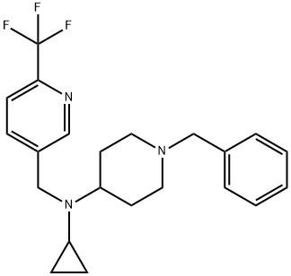 1-BENZYL-N-CYCLOPROPYL-N-([6-(TRIFLUOROMETHYL)PYRIDIN-3-YL]METHYL)PIPERIDIN-4-AMINE 结构式