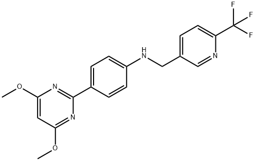 4-(4,6-DIMETHOXYPYRIMIDIN-2-YL)-N-([6-(TRIFLUOROMETHYL)PYRIDIN-3-YL]METHYL)ANILINE,909666-58-6,结构式