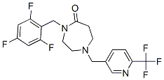 4-(2,4,6-TRIFLUOROBENZYL)-1-([6-(TRIFLUOROMETHYL)PYRIDIN-3-YL]METHYL)-1,4-DIAZEPAN-5-ONE 化学構造式