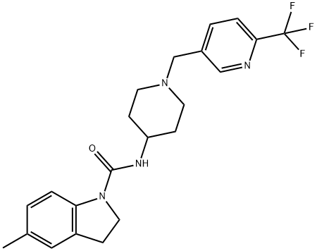 5-METHYL-N-(1-([6-(TRIFLUOROMETHYL)PYRIDIN-3-YL]METHYL)PIPERIDIN-4-YL)INDOLINE-1-CARBOXAMIDE|