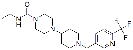 N-ETHYL-4-(1-([6-(TRIFLUOROMETHYL)PYRIDIN-3-YL]METHYL)PIPERIDIN-4-YL)PIPERAZINE-1-CARBOXAMIDE Struktur