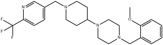 1-(2-METHOXYBENZYL)-4-(1-([6-(TRIFLUOROMETHYL)PYRIDIN-3-YL]METHYL)PIPERIDIN-4-YL)PIPERAZINE Struktur