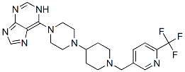 6-[4-(1-([6-(TRIFLUOROMETHYL)PYRIDIN-3-YL]METHYL)PIPERIDIN-4-YL)PIPERAZIN-1-YL]-1H-PURINE 化学構造式