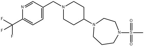 1-(METHYLSULFONYL)-4-(1-([6-(TRIFLUOROMETHYL)PYRIDIN-3-YL]METHYL)PIPERIDIN-4-YL)-1,4-DIAZEPANE Structure