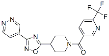 4-[5-(1-([6-(TRIFLUOROMETHYL)PYRIDIN-3-YL]CARBONYL)PIPERIDIN-4-YL)-1,2,4-OXADIAZOL-3-YL]PYRIDAZINE 化学構造式