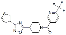 5-((4-[3-(3-THIENYL)-1,2,4-OXADIAZOL-5-YL]PIPERIDIN-1-YL)CARBONYL)-2-(TRIFLUOROMETHYL)PYRIDINE Struktur