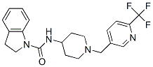 N-(1-([6-(TRIFLUOROMETHYL)PYRIDIN-3-YL]METHYL)PIPERIDIN-4-YL)INDOLINE-1-CARBOXAMIDE,909696-02-2,结构式