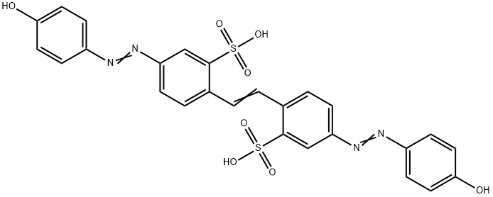 4,4'-ビス(4-ヒドロキシフェニルアゾ)スチルベン-2,2'-ジスルホン酸 化学構造式
