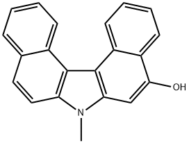 5-hydroxy-N-methyl-7H-dibenzo(c,g)carbazole 化学構造式