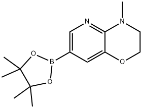 4‐メチル‐7‐(4,4,5,5‐テトラメチル‐1,3,2‐ジオキサボロラン‐2‐イル)‐3,4‐ジヒドロ‐2H‐ピリド[3,2‐B][1,4]オキサジン 化学構造式