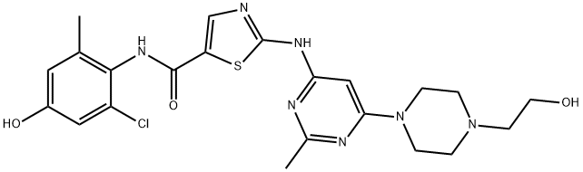 N-(2-Chloro-4-hydroxy-6-methylphenyl)-2-[[6-[4-(2-hydroxyethyl)-1-piperazinyl]-2-methyl-4-pyrimidinyl]amino]-5-thiazolecarboxamide Structure