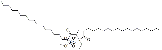 双(氢化牛脂基羧乙基)羟乙基甲基硫酸甲酯铵, 91032-11-0, 结构式