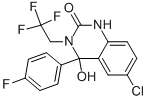6-CHLORO-4-(4-FLUORO-PHENYL)-4-HYDROXY-3-(2,2,2-TRIFLUORO-ETHYL)-3,4-DIHYDRO-1H-QUINAZOLIN-2-ONE Struktur
