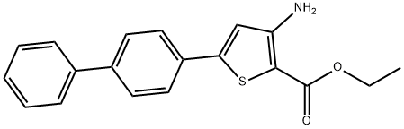 ETHYL 3-AMINO-5-(1,1''-BIPHENYL-4-YL)THIOPHENE-2-CARBOXYLATE Struktur