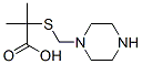 2-Methyl-2-[(1-piperazinylmethyl)thio]propionic acid 结构式