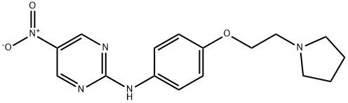 2-PyriMidinaMine, 5-nitro-N-[4-[2-(1-pyrrolidinyl)ethoxy]phenyl]- Structure