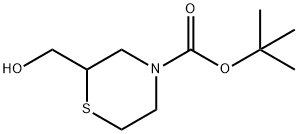 2-(羟甲基)硫代吗啉-4-羧酸叔丁酯,911223-24-0,结构式