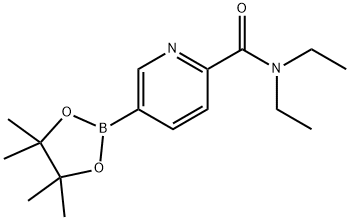 N,N-二乙基-5-(4,4,5,5-四甲基-1,3,2-二氧杂环戊硼烷-2-基)吡啶酰胺, 911227-46-8, 结构式