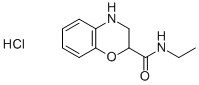 N-ETHYL-3,4-DIHYDRO-2H-1,4-BENZOXAZINE-2-CARBOXAMIDE HYDROCHLORIDE 化学構造式