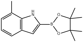 7-METHYLINDOLE-2-BORONIC ACID PINACOL ESTER, 912331-68-1, 结构式