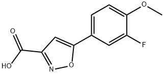 5-(3-フルオロ-4-メトキシフェニル)イソオキサゾール-3-カルボン酸 化学構造式
