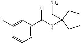 N-(1-(氨基甲基)环戊基)-3-氟苯甲酰胺, 912770-90-2, 结构式