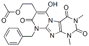 Pyrimido[2,1-f]purine-2,4,8(1H,3H,9H)-trione,  7-[2-(acetyloxy)ethyl]-6-hydroxy-1,3-dimethyl-9-(phenylmethyl)- Structure