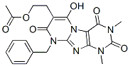 Pyrimido[2,1-f]purine-2,4,8(1H,3H,9H)-trione,  7-[2-(acetyloxy)ethyl]-6-hydroxy-1,3-dimethyl-9-(phenylmethyl)-,91285-17-5,结构式