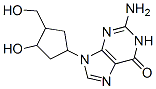 2-amino-1,9-dihydro-9-(3-hydroxy-4-(hydroxymethyl)cyclopentyl)-6H-purine-6-one Struktur