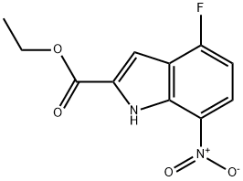 4-Fluoro-7-nitro 1H-indole-2-ethyl carboxylate Structure