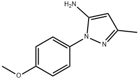 1-(4-メトキシフェニル)-3-メチル-1H-ピラゾール-5-イルアミン 化学構造式