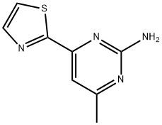 4-メチル-6-(1,3-チアゾール-2-イル)ピリミジン-2-アミン 化学構造式