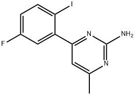 4-METHYL-6-(2-IODO-5-FLUOROPHENYL)PYRIMIDIN-2-AMINE Structure