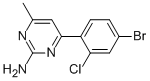 4-METHYL-6-(2-CHLORO-4-BROMOPHENYL)PYRIMIDIN-2-AMINE Structure