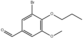 3-ブロモ-5-メトキシ-4-プロポキシベンズアルデヒド 化学構造式