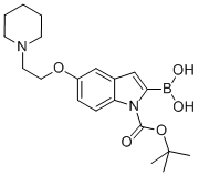 1H-Indole-1-carboxylic acid, 2-borono-5-[2-(1-piperidinyl)ethoxy]-, 1-(1,1-dimethylethyl) ester Struktur