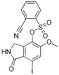 Benzenesulfonic acid, 2-cyano-, 2,3-dihydro-7-iodo-5-Methoxy-1-oxo-1H-isoindol-4-yl ester Struktur