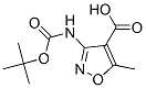 4-Isoxazolecarboxylic  acid,  3-[[(1,1-dimethylethoxy)carbonyl]amino]-5-methyl-,913535-49-6,结构式