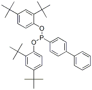 bis(2,4-di-tert-butylphenyl) [1,1-biphenyl]-4-ylphosphonite Struktur