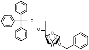 BENZYL 2,3-O-ISOPROPYLIDENE-6-O-TRITYL-5-KETO-ALPHA-D-MANNOFURANOSE Struktur