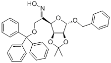 苄基2,3-O-异亚丙基-6-O-三苯甲基-5-酮基-Α-D-呋喃甘露糖苷5-肟,91364-14-6,结构式