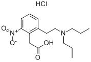 2-[2-(Dipropylamino)ethyl]-6-nitrophenylacetic acid hydrochloride 化学構造式
