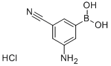 3-氨基-5-氰基苯基硼酸盐酸盐, 913835-26-4, 结构式