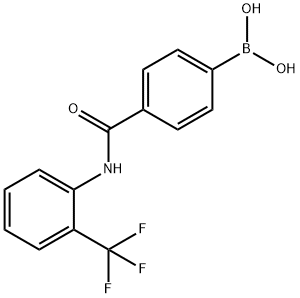 4-(2-TRIFLUOROMETHYLPHENYLCARBAMOYL)PHENYLBORONIC ACID 化学構造式